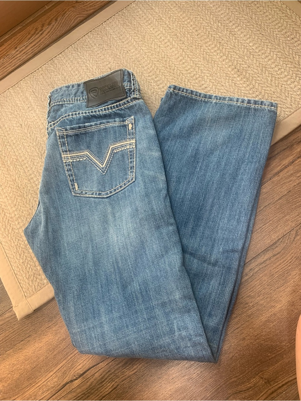 Rock Revival Men's Light Blue Straight Jeans